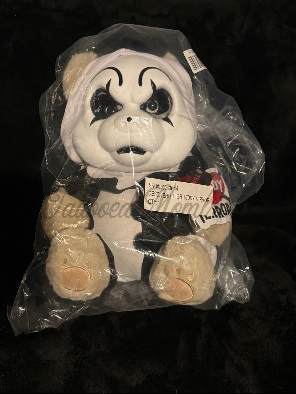 Spirit Halloween Terrifier Teddy Terrors Bear and Terrifier Tote Bag